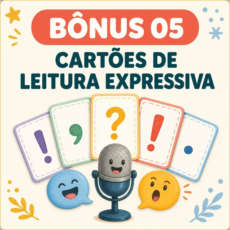 Capa quadrada dos Cartões de Leitura Expressiva