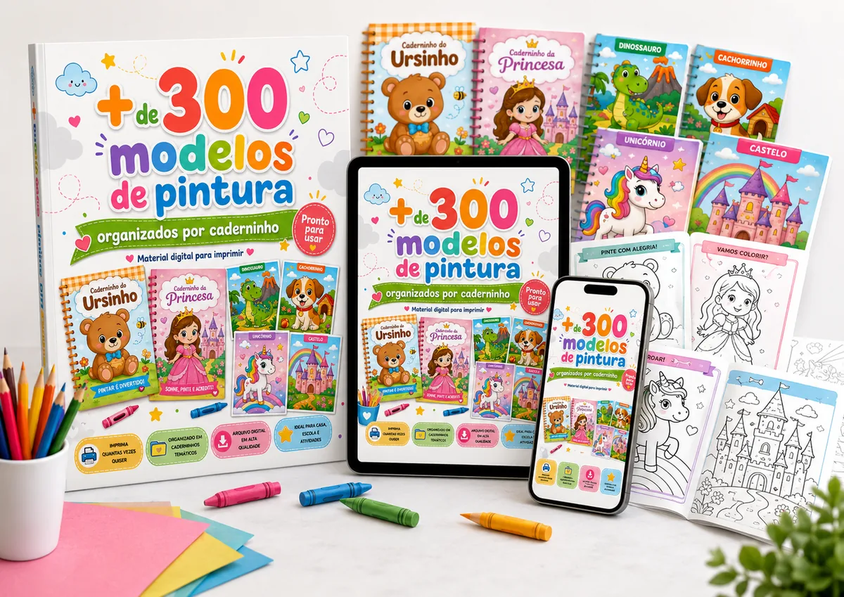 Mockup do produto principal com livro, tablet e celular